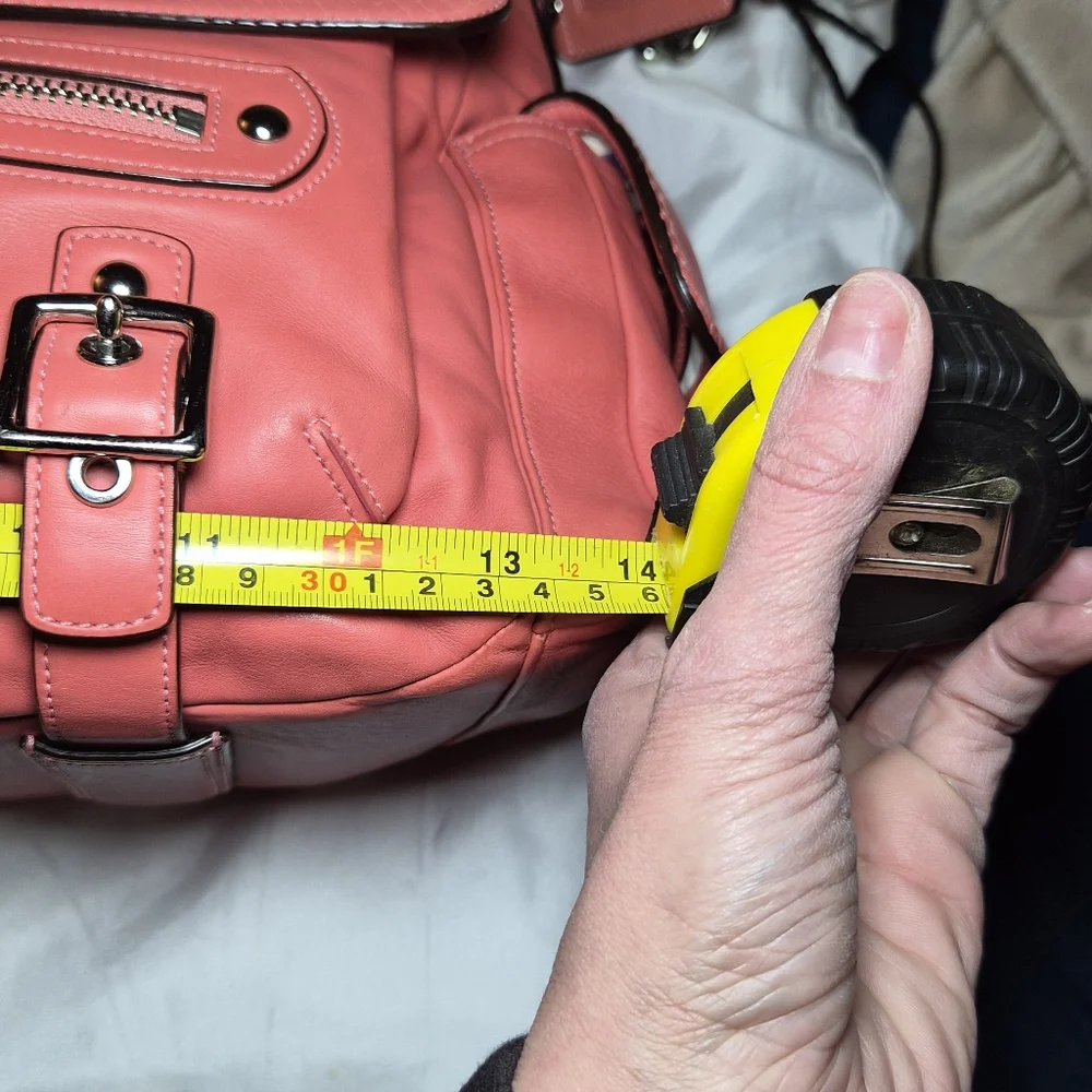 Coach Pink Leather Shoulder Bag with Chain Strap